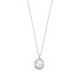 Silver Oval Vine Locket Necklace