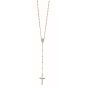 Silver Tri-color Rosary Necklace
