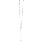 Silver Diamond Cut Mini Bead Rosary Necklace