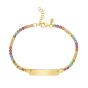 Gold Over Silver Rainbow CZ ID Bracelet