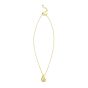 Gold Over Silver Puffed Raindrop Necklace with CZ