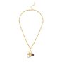 Gold Over Silver CZ Charm Necklace
