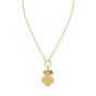 Gold Over Silver Flower CZ Charm Necklace