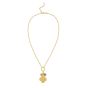 Gold Over Silver Flower CZ Charm Necklace