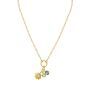Gold Over Silver Sunflower CZ Charm Necklace