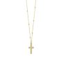 Gold Over Silver Cross Pendant on Rolo Necklace