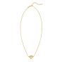 Gold Over Silver Stationed Open Knot Heart on Rolo Necklace