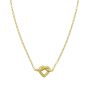 Gold Over Silver Stationed Open Knot Heart on Rolo Necklace
