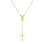 Gold Over Silver Rosary Bead Necklace