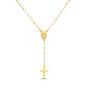 Gold Over Silver Rosary Bead Necklace
