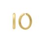 Gold Over Silver Round Snap Clasp Hoops