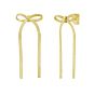 Gold Over Silver Snake Chain Bow Earrings