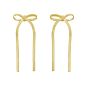 Gold Over Silver Snake Chain Bow Earrings