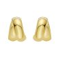 Gold Over Silver Puffed Crossover C-Hoops