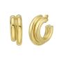 Gold Over Silver Biggie Smalls Round Hoops