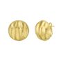 Gold Over Silver Sculpted Domed Disc Studs