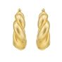 Gold Over Silver Puffy Twist Hoop Earring 