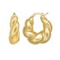 Gold Over Silver Puffy Twist Hoop Earring 