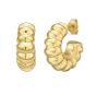 Gold Over Silver Twisted C Hoop Earrings