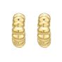 Gold Over Silver Twisted C Hoop Earrings