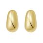 Gold Over Silver Twisted Puff C Hoop Earrings
