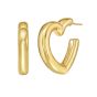 Gold Over Silver Open Heart Earring