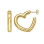 Gold Over Silver Open Heart Earring