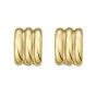 Gold Over Silver Triple Row C Hoop Earrings
