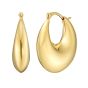 Gold Over Silver Sculptural Crescent Hoops 