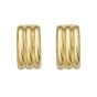Gold Over Silver Triple Row C Hoops