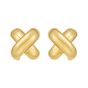 Gold Over Silver Puffy X Earring