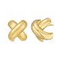 Gold Over Silver Puffy X Earring