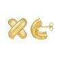 Gold Over Silver Puffy X Earring
