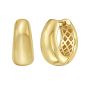 Gold Over Silver Mini Sculpted Hoop Earring