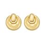 Gold Over Silver Puffy Door Knocker Earring