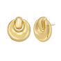 Gold Over Silver Puffy Door Knocker Earring