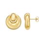 Gold Over Silver Puffy Door Knocker Earring