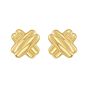 Gold Over Silver Puffy Double X Earring