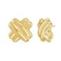 Gold Over Silver Puffy Double X Earring