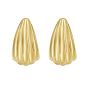 Gold Over Silver Scalloped Hoop Earring 
