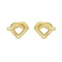 Gold Over Silver Open Heart Knot Earring
