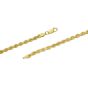 Gold Over Silver 4.3mm Semi-Solid Rope Chain