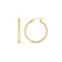 Gold Over Silver 2x20mm Hoop Earring