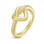 Gold Over Silver Open Heart Knot Ring