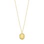 Gold Over Silver Oval Vine Locket Necklace
