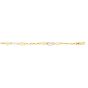 14K Tri-color Gold Heart and Swirl Anklet