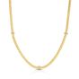 14K Gold Woven Stationed Diamond Necklace