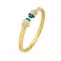 14K Green Pyrmid Art Deco Cuff
