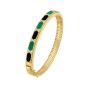 14K Black & Green Art Deco Hexagon Bracelet