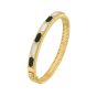 14K Black & White Art Deco Hexagon Bracelet